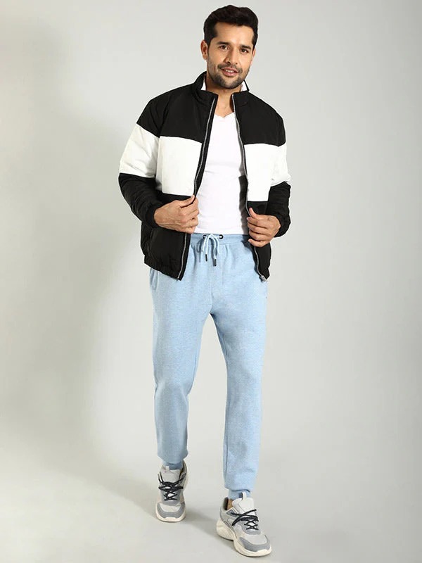 Indian Terrain Men's Regular Fit Solid Blue Track Pants